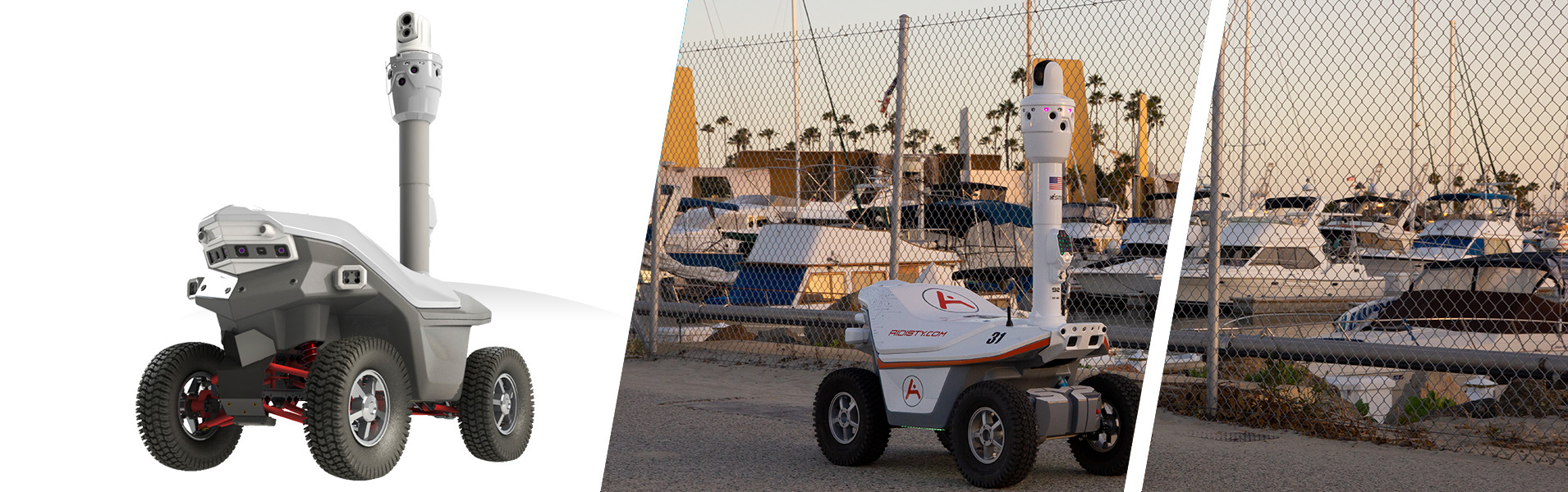 Security patrol robot with PTZ camera