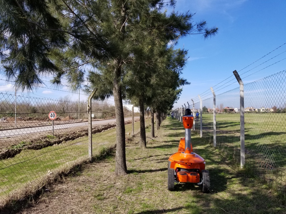 Security robot fence perimeter patrol
