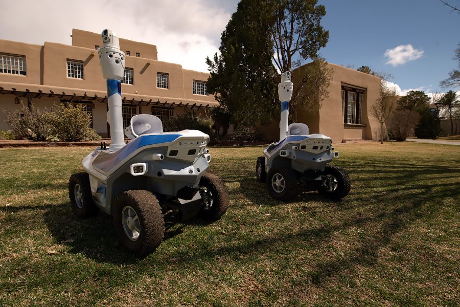 Security robot in Albuquerque patrols 24/7 with tech support Team 1ST
