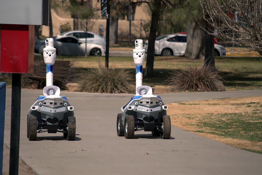 Security robot in Albuquerque patrols 24/7 with tech support Team 1ST
