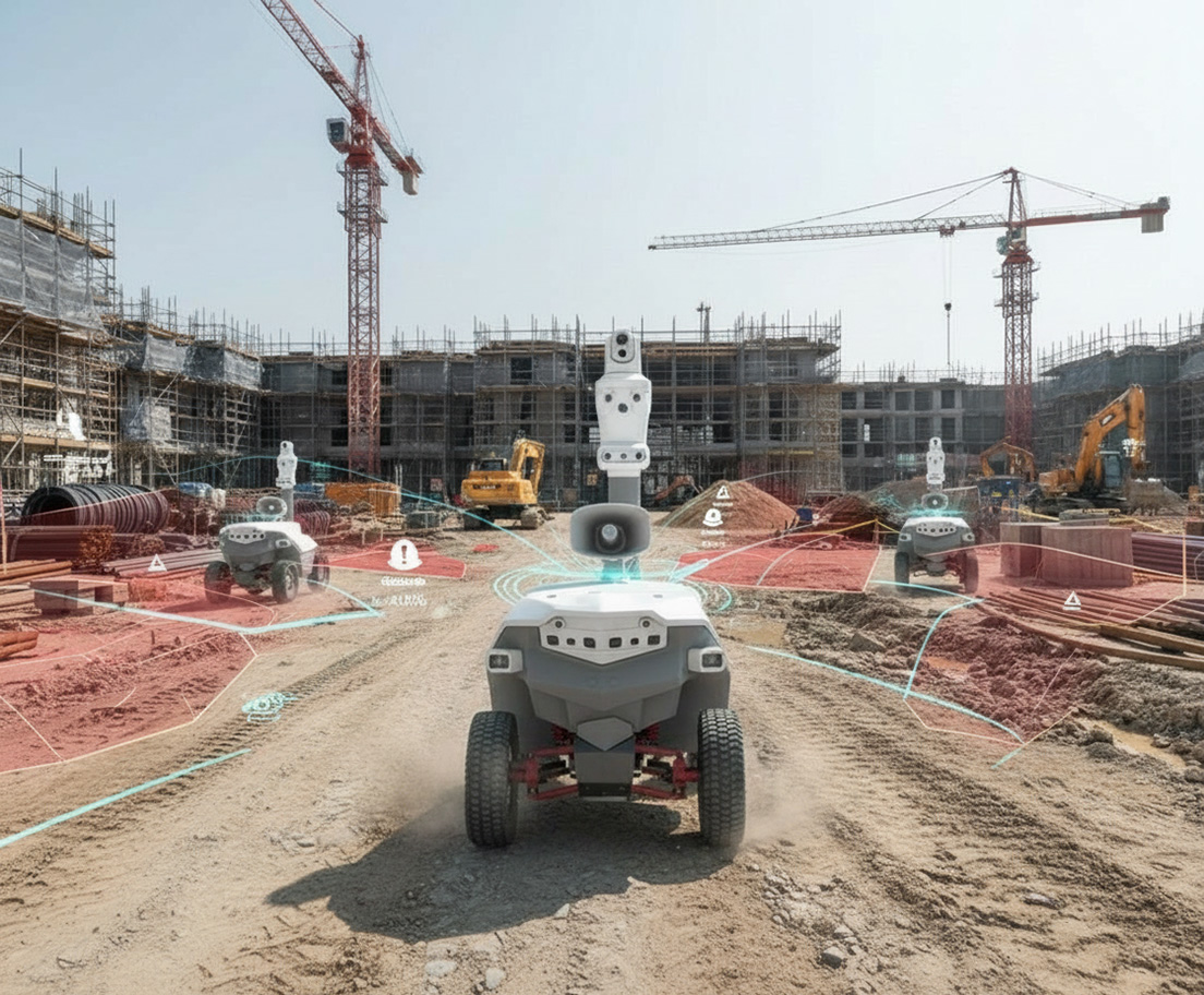 Mobile robots providing continuous perception for AI on construction and outdoor sites